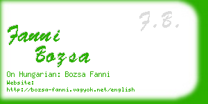 fanni bozsa business card